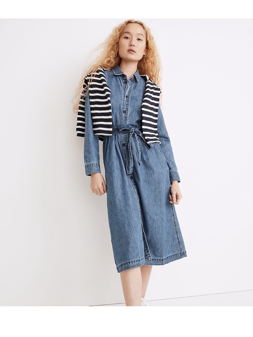 Madewell Wareham Wash Tie-Waist Shirtdress: TENCEL Denim Edition